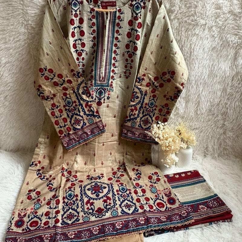 Bin Saeed 3 piece soft khaddar suit Printed Womenswear Traditional Asian