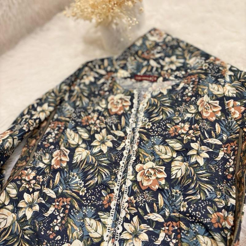 Bin Saeed printed 2 piece co-ord set with white lace detail Womenswear Floral Matching Palazzo