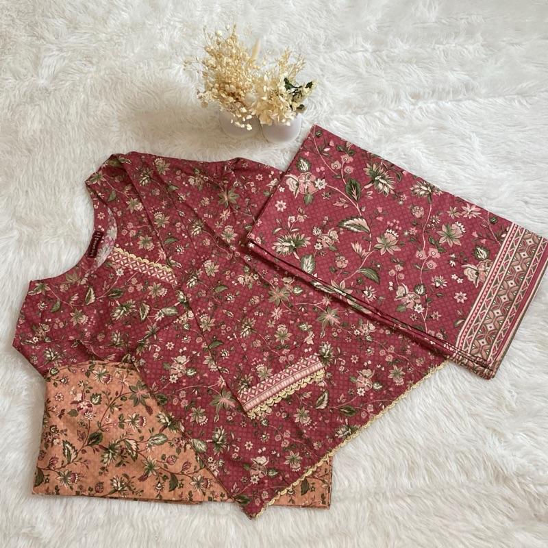 Bin Saeed 3 piece khaddar suit in a deep pink.