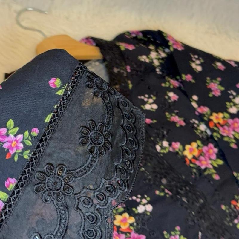 Light Khaddar black floral Womenswear Formal Casual