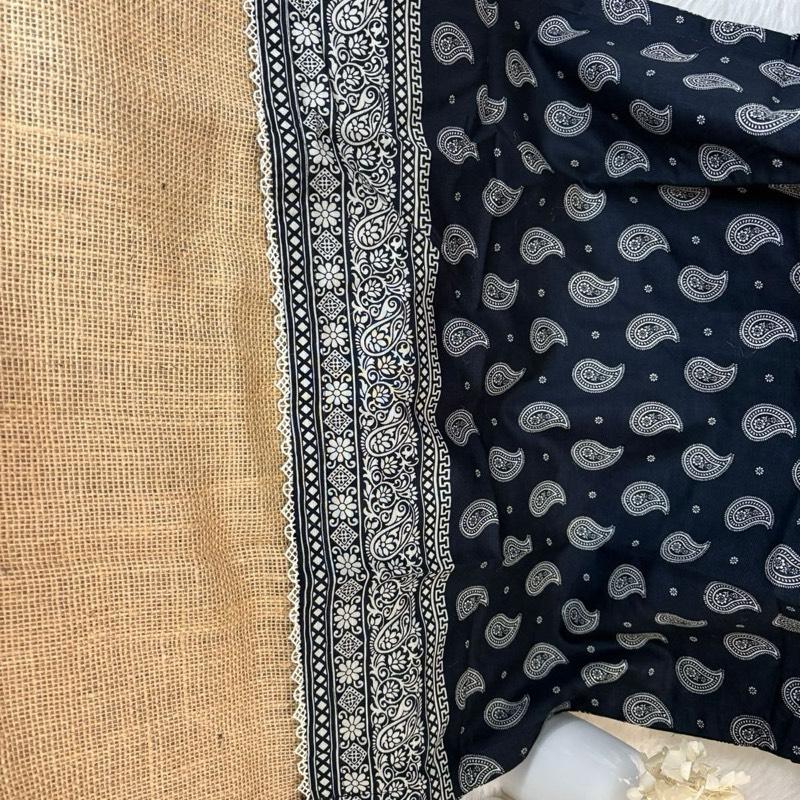 Bin Saeed 3 piece black print khaddar suit Womenswear Traditional  Soft Matching
