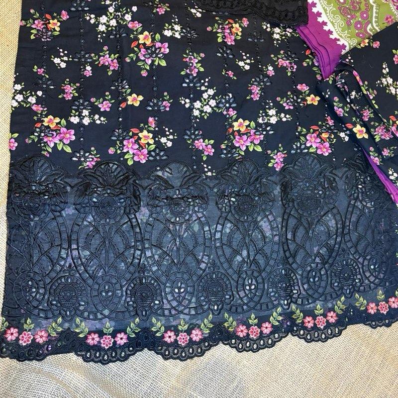 Light Khaddar black floral Womenswear Formal Casual